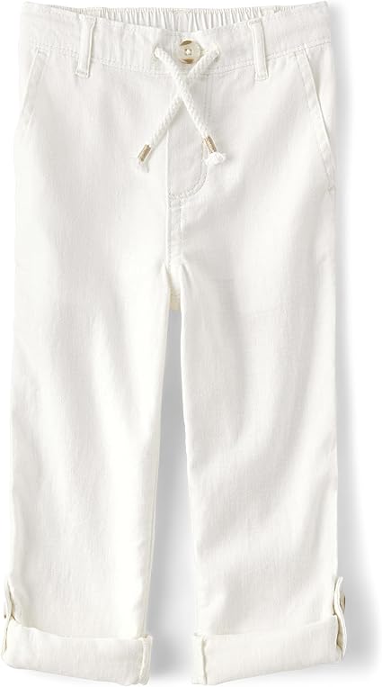 Gymboree,and Toddler Drawstring Linen Pants,Simply White,18-24 Months