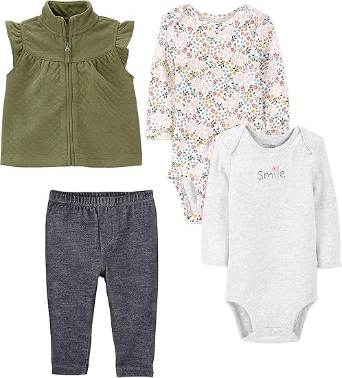 Simple Joys by Carter's baby-girls 4-piece Playwear Set