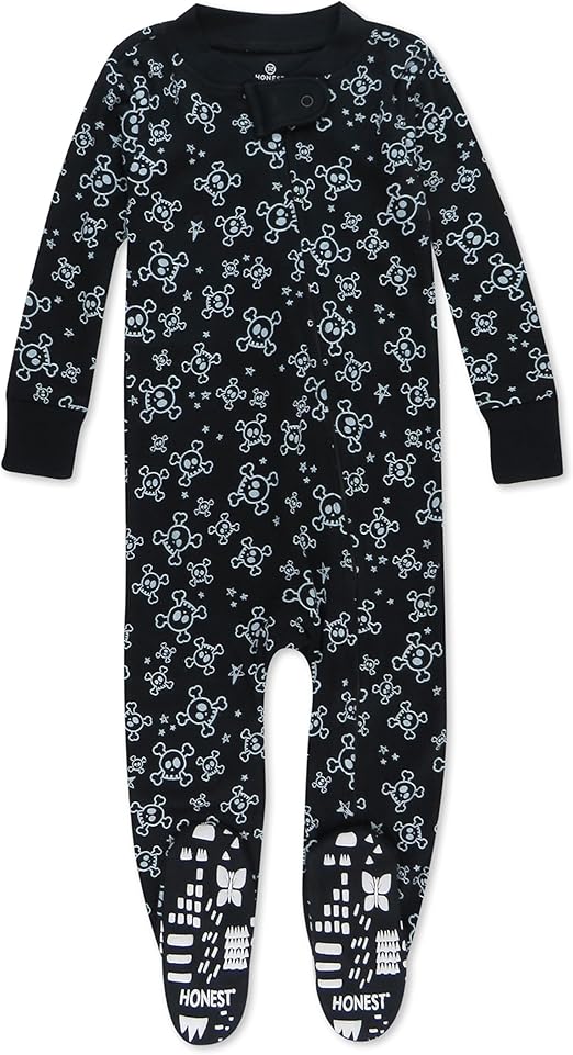 HonestBaby Non-Slip Footed Pajamas One-Piece Sleeper Jumpsuit Zip-Front PJs 100% Organic Cotton for Baby Boys