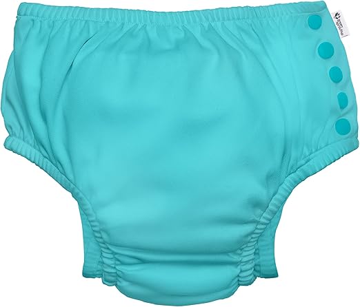 i play. by green sprouts Reusable, Eco Snap Swim Diaper with Gussets, UPF 50, Aqua, Patented Design, STANDARD 100 by OEKO-TEX Certified 24 mo