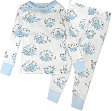 HonestBaby baby-boys 2-Piece Pajamas Sleepwear PJs 100% Organic Cotton for Infant Baby and Toddler Boy, Unisex