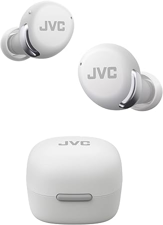 JVC New Compact True Wireless Headphones with Active Noise Cancelling, Low-Latency Mode for Gaming and Movies, Bluetooth 5.3, Long Battery Life (up to 27 Hours) - HAA30T2W (White)