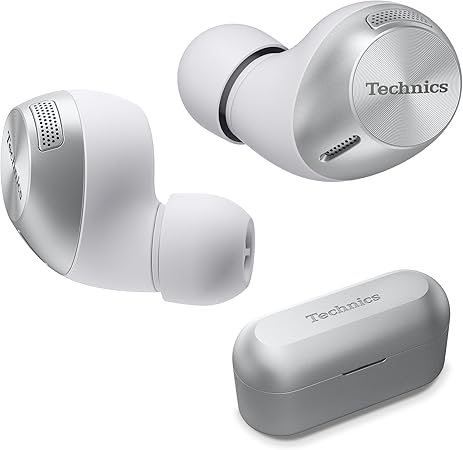 Technics HiFi True Wireless Multipoint Bluetooth Earbuds II, Active Noise Cancelling, 3 Device MultiPoint Connectivity, Impressive Call Quality, LDAC Compatible, EAH-AZ40M2-S (Silver)