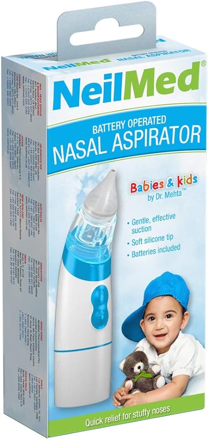 NeilMed Aspirator - Battery Operated Nasal Aspirator for Babies & Kids