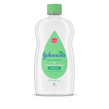 Johnson's Baby Mineral Oil Enriched with Aloe Vera and Vitamin E, 20 fl. oz (Pack of 1)