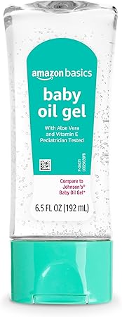 Amazon Basics Baby Oil Gel with Aloe Vera & Vitamin E, 6.5 Fl Oz (Pack of 1) (Previously Solimo)