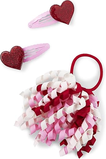 Gymboree girls Toddler Headbands and Hair Accessories,Red Hearts 3 Pack,One Size