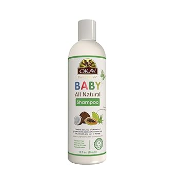 OKAY | All Natural Baby Shampoo | For All Hair Types | Cleanse, Nourish & Condition | With Papaya Extract | Free of Sulfate, Silicone & Paraben | 12 oz