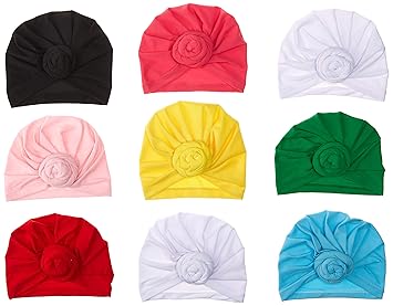 YASSUN Baby Cotton Hat Headband 9 Piece Hairpin