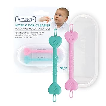 Dr. Talbot's Safe Ear Wax Removal Tool and Nose Cleaner for Baby with Travel Case - 2-Pack - Girl