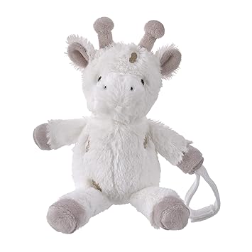 Little Love by NoJo Giraffe Shaped White and Tan Plush Pacifier Buddy