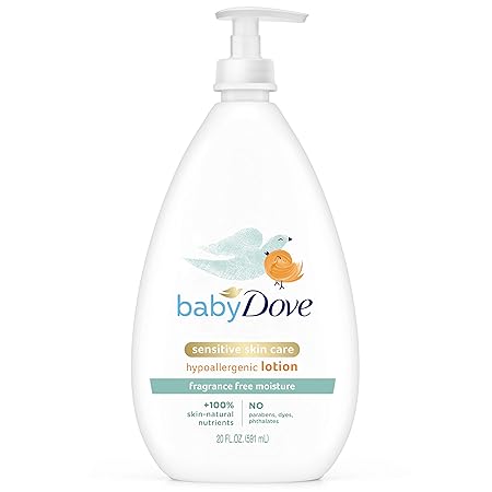 Baby Dove Fragrance-Free Face and Body Lotion for Sensitive Skin (Pack of 1) | 20 oz