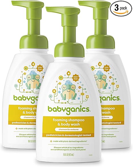 Babyganics Shampoo & Body Wash Pump Bottle, Chamomile Verbena, 16 OZ