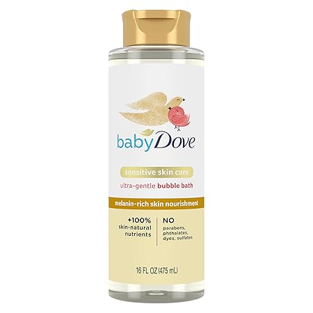 Baby Dove Bubble Bath Melanin-Rich Skin Nourishment for nourished Skin and Bath time Fun Sensitive Skin Care with Skin-Natural nutrients 16 oz