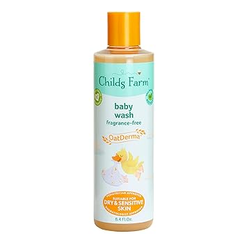 Childs Farm, OatDerma Baby Wash, Fragrance-Free, Gently Cleanses and Soothes, Suitable for Newborns with Dry, Eczema-prone, Sensitive Skin, 8.4 Fl Oz