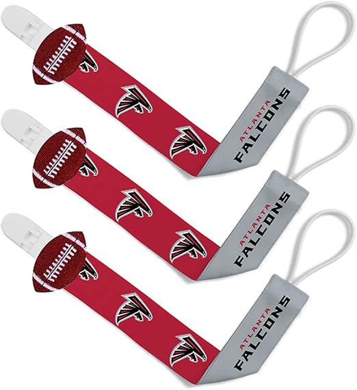 Baby Fanatic Pacifier Clip 3-Pack - NFL Atlanta Falcons - Officially Licensed League Gear