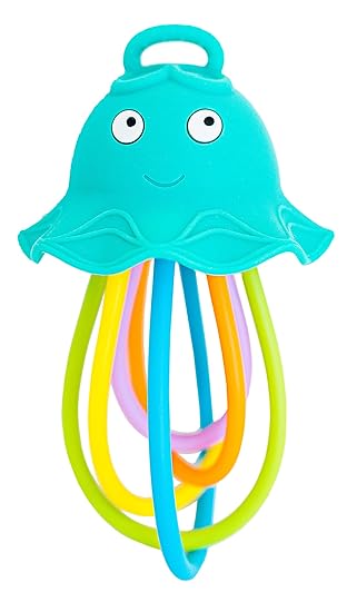 Baby Banana - Lil' Squish Jellyfish, Teether Sensory Rattle Newborn and Infant Toys to Chew