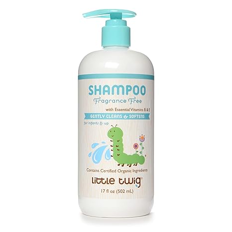 Little Twig Fragrance-Free Shampoo, Hair Shampoo with Natural Plant Derived Formula, Vegan, Gluten-Free, Perfect for Newborns, 17 fl. oz.