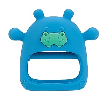 Nuby Silicone Wrist Teething Mitten - Baby Teether Ring - 3+ Months - Hippo