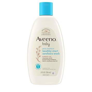 Aveeno Baby Healthy Start Nourishing Newborn Wash, Baby Body Wash, 8 fl. oz (Pack of 1) | Hypoallergenic | Prebiotic Oat | Delicate Newborn Skin | Tear-Free | Paraben-Free