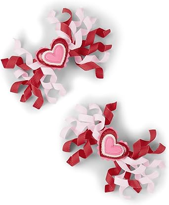 Gymboree,Toddler and Baby Snap Clip 2-Pack Hair Accessories,Valentine Heart,One Size