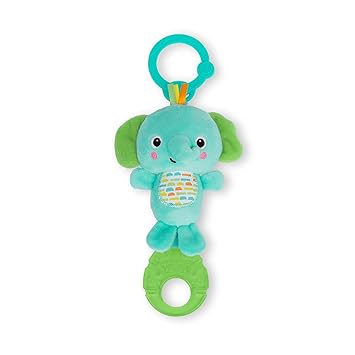 Bright Starts Tug Tunes On-The-Go Toy for Stroller and Carriers - Elephant - Unisex, Newborn +