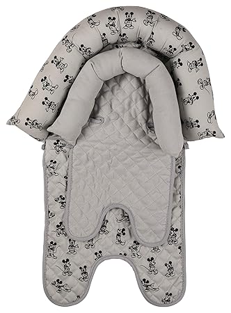 Disney Mickey Mouse Baby Boys Infant Head Support for Car Seats, Strollers & Bouncers, Print, Gray Mickey (GS71384)