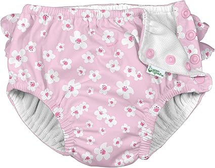 i Play Girls Reusable Absorbent Baby Swim Diapers Small Blossoms 24 Months