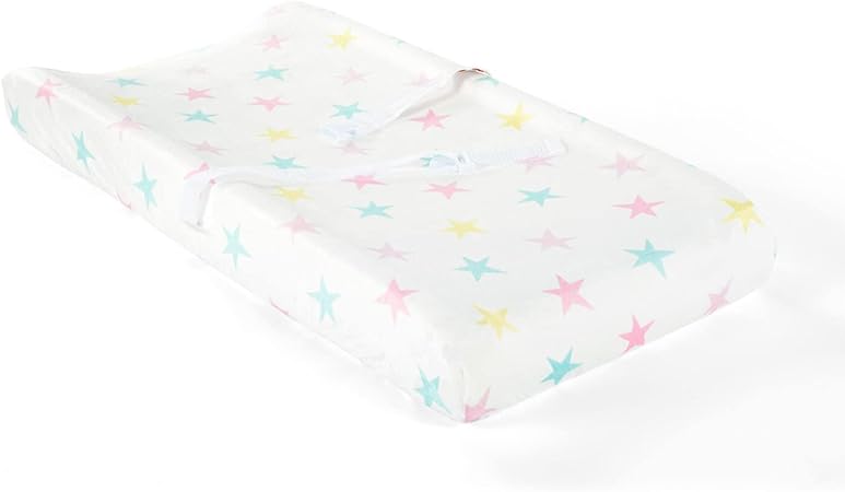 Lush Decor Rainbow Allover Stars Soft & Plush Changing Pad Cover, 32