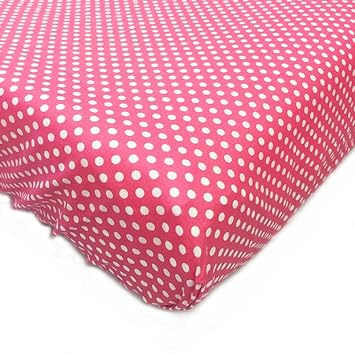 Simplicity Hot Pink Changing Pad Cover, Hot Pink and White