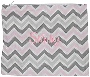 Caught Ya Lookin' Stinky Bag, Chevron/Gray/Pink/White