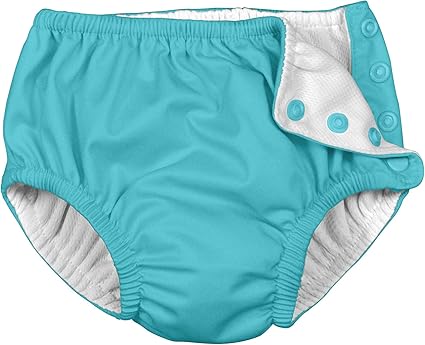 i Play. Baby Ultimate Reusable Snap Swim Diaper, Aqua, 3-6 Months