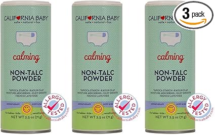 California Baby Non-Talc Powder, Canister - Calming, 2.5 oz (Pack of 3)