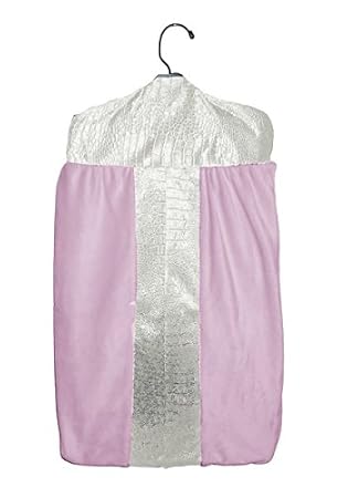 Baby Doll Bedding Croco Minky Diaper Stacker, Ivory/Pink