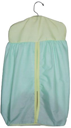 Baby Doll Bedding Solid Two Tone Diaper Stacker, Mint/Yellow