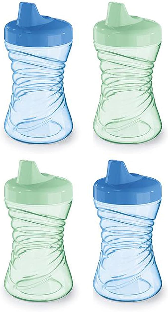 NUK Fun Grips Hard Spout Sippy Cup, 10 oz. | Easy to Hold, BPA Free, Spill Proof Toddler Cup, 4pk