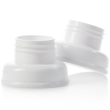 Evenflo Feeding Breast Pump Adapter to Balance Plus Wide Neck Baby Bottle (Pack of 2), White (5142112)