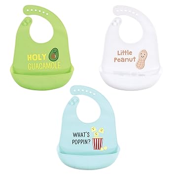 Hudson Baby Unisex Baby Silicone Bibs, Guacamole, One Size