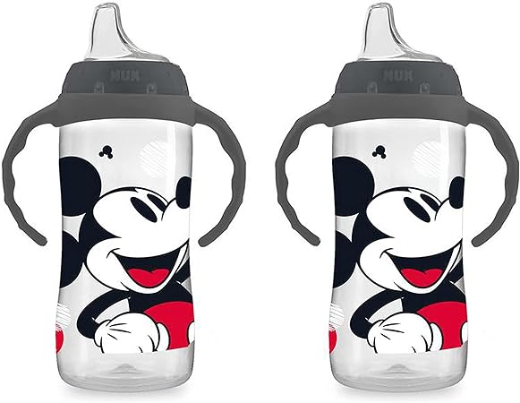 NUK Mickey Mouse Large Learner Cup 10oz 2pk – BPA Free, Spill Proof Sippy Cup