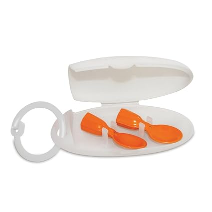 Infantino Couple a Spoons, Baby Food Pouch Toppers with Travel Case, No-Leak Spoons for Baby Puree Food, 2-Pack