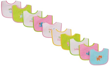 Neat Solutions Water Resistant Bib Set, 10 count, Girl