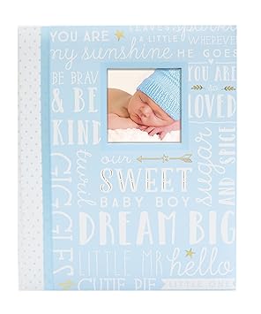 Lil Peach First 5 Years Dream Big Wordplay Baby Memory Book, Baby Keepsake Journal, Gift For New And Exxpecting Parents, 46 Fill In Pages, Blue 1 Count (Pack of 1)