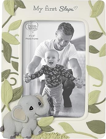 Precious Moments 202405 My First Steps Precious Earth Resin Photo Picture Frame, One Size, Multicolored