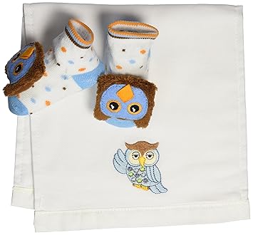 Stephan Baby Hooty Owl Gift Set, Blue, 6-12 Months