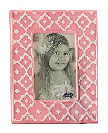 Mud Pie Ceramic Keepsake Frame, Pink