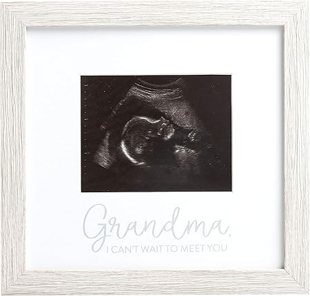 Kate & Milo Rustic Grandma Sonogram Picture Frame, Pregnancy Announcement, Ultrasound Baby Photo Frame, Gender-Neutral Baby Keepsake Frame, Tabletop And Wall Décor, 4x5 Photo Insert, Distressed Gray