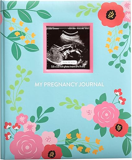 Kate & Milo Floral Pregnancy Journal, Milestone Tracker, Baby Keepsake Book, Gift for Expecting Moms, Sonogram Photo Insert, My Pregnancy Journal