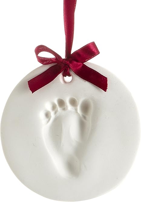 Pearhead Babyprints Christmas Ornament, Baby's First Christmas Holiday Keepsake, Newborn Handprint or Footprint Clay Kit, Easy No-Bake DIY Clay Impression, Gender-Neutral Christmas Baby Gift