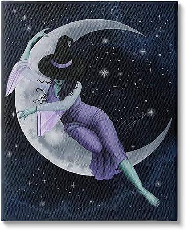 Stupell Industries Moon Witch Starry Night Sky Canvas Wall Art, Design by Grace Popp