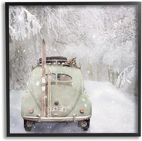 Stupell Industries Vintage Buggy in Snow Framed Giclee Art by LSR Design Studio